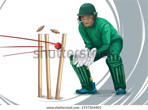 Wicket Keeper Playing Cricket Championship Vector Stock Vector (Royalty ...