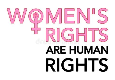 Women`s Rights are Human Rights, Vector Poster with Female Sign Stock ...