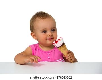 Baby Eating Ice Cream Isolated On Stock Photo 178243862 | Shutterstock