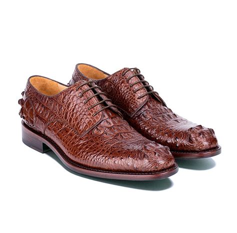 Brown Genuine Crocodile Leather Shoes