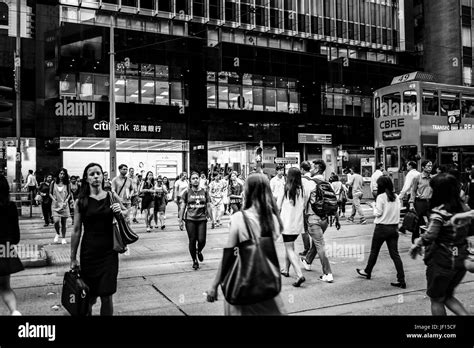 Tram at pedestrian crossing Black and White Stock Photos & Images - Alamy