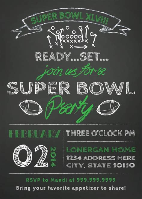 Superbowl Party Invitation Template Best Of Super Bowl Invitation ...