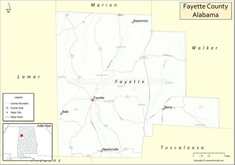 Map of Fayette County, Alabama - Where is Located, Cities, Population ...