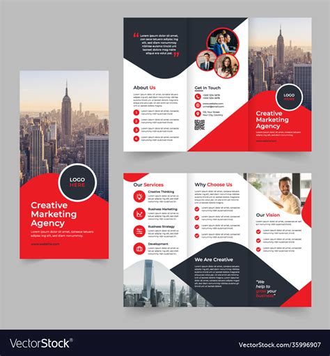 Professional business tri-fold brochure design Vector Image