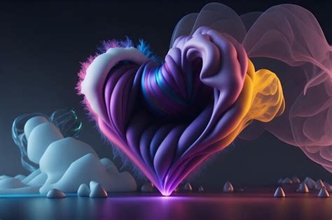 Premium AI Image | A heart rainbow smoke