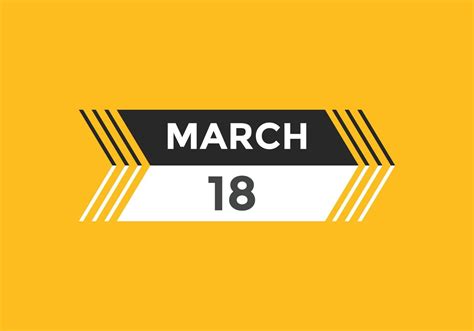 march 18 calendar reminder. 18th march daily calendar icon template ...