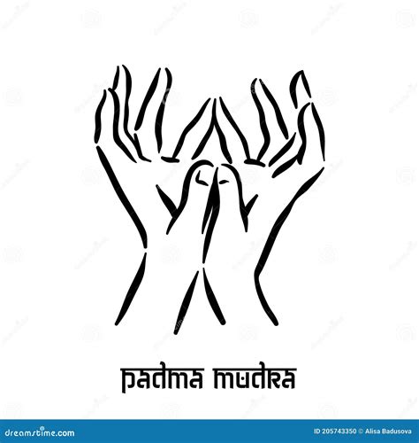 Padma Mudra. Hand Spirituality Hindu Yoga of Fingers Gesture Stock ...