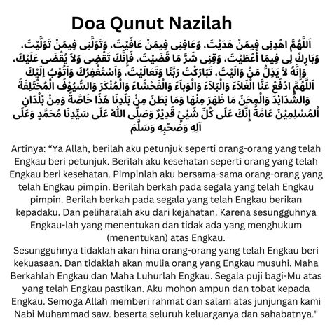 Bacaan Doa Qunut Nazilah dan Artinya Lengkap