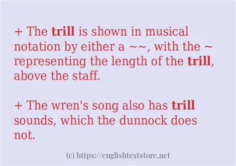 "trill" - some sentence examples - EnglishTestStore Blog