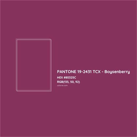 About PANTONE 19-2431 TCX - Boysenberry Color - Color codes, similar ...