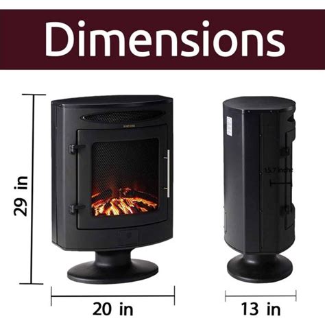 Cambridge 1500W Freestanding Electric Fireplace Heater in Black with Log Display - Fireplacess.com