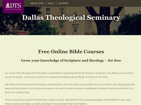 Free Online Bible Courses from Dallas Theological Seminary - For All ...