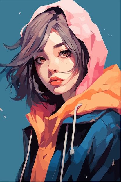 Premium Vector | A digital painting of a girl anime style