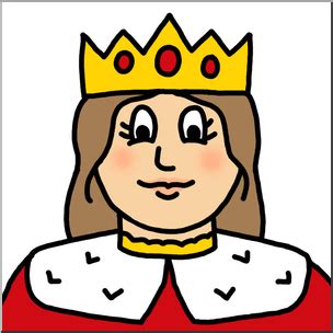 Clip Art: Cartoon Faces: Queen Color 1 – Abcteach
