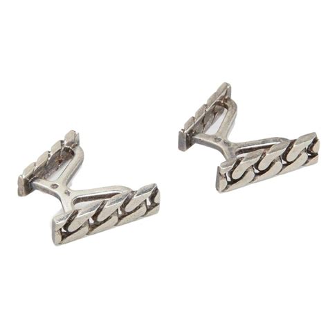 Hermès Sterling Silver Cufflinks | 1stdibs.com | Vintage cufflinks ...