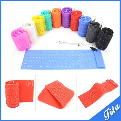 Colorful 109 Keys USB Silicone Rubber Waterproof Flexible Foldable Keyboard For PC -in Keyboards ...