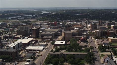 5.7K stock footage aerial video a stationary view of office buildings and hospital, Downtown ...