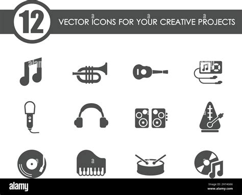 music vector icons Stock Vector Image & Art - Alamy