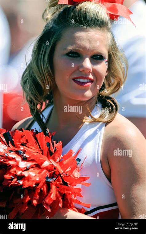 Sept. 5, 2010 - Lubbock, Texas, United States of America - Texas Tech cheerleaders cheering on ...