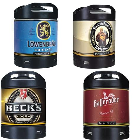 4x beer keg Perfect Draft Different varieties 6 liters Alcohol see description Premium Beer ...