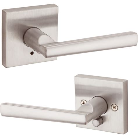 Kwikset Montreal Satin Nickel Privacy Door Handle at Lowes.com