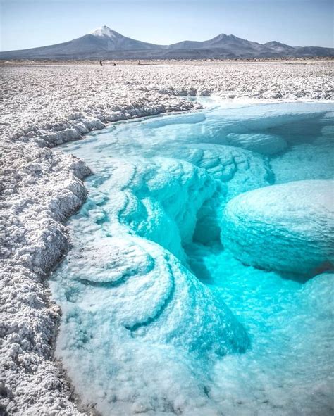 Pool of crystal clear water salar de atacama salt flats chile awesome – Artofit