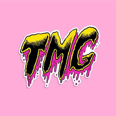 TMG Dripping Logo Graphic Design Sticker type 1: Yellow and | Etsy