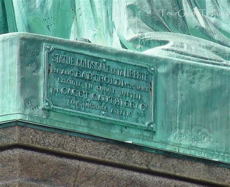 Statue of Liberty stamp plaque on back bottom seal http://www.tourguidetofun.com/new-york-city ...