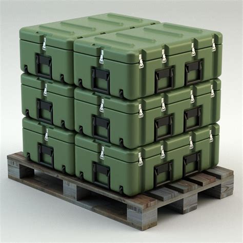 Military Case on Pallet | Crates, Military, 3d model