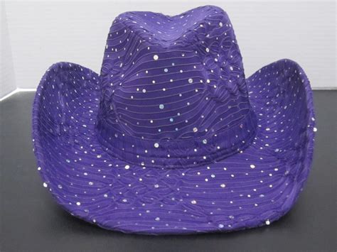 Purple cowgirl hat with sequins - $19.95 each. For more info please ...