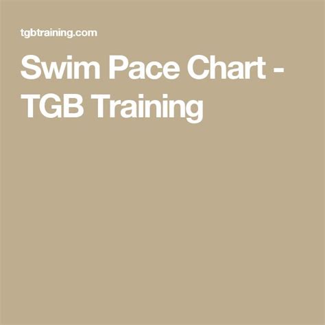 Swim Pace Chart - TGB Training | Swimming, Train, Triathlon training