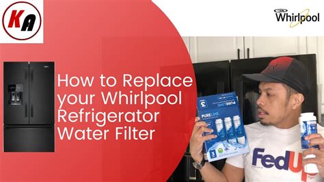 How to Replace your Whirlpool (French Door) Refrigerator Water Filter - YouTube