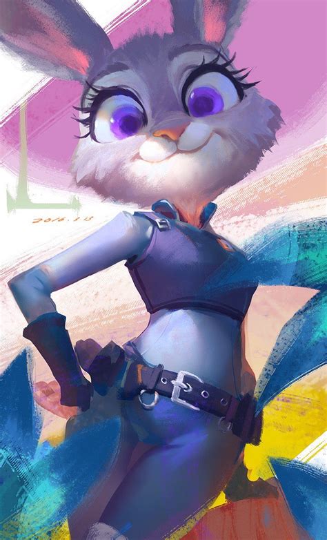 A painting of Judy by d-zdw! | Zootopia art, Zootopia anime, Disney art