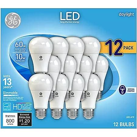 GE Soft White 60 Watt Replacement LED Light Bulbs, General Purpose, Dimmable Light Bulbs 12 Pack ...