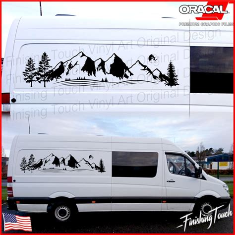 Mountain Graphic Vinyl Decal for RV camping Van Custom Vehicle Sticker quality Oracal 651 tree ...