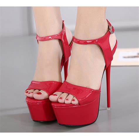 Red Patent Sexy Platforms Stage Super High Stiletto Heels ...