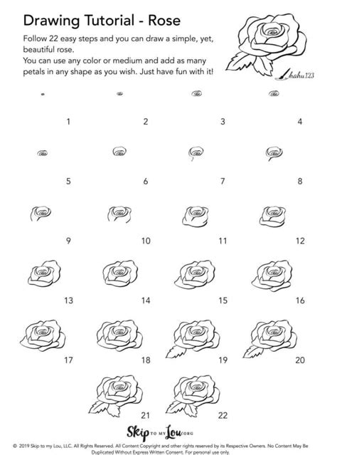 How to Draw a Rose Step by Step | Skip To My Lou