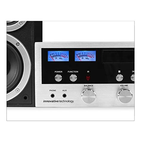 Innovative Technology ITCDS-6000 Classic Retro Bluetooth Stereo System with Turntable, Black and ...