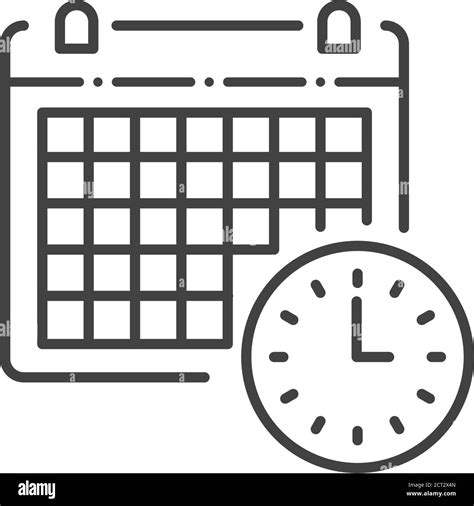 Calendar black line icon. Schedule sign. Time management, planning ...