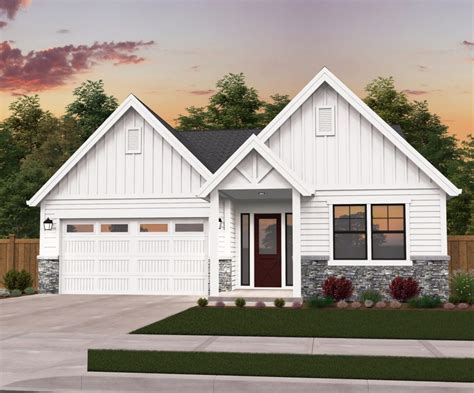 Poplar House Plan | One Story Farmhouse Home Design with Garage - M ...