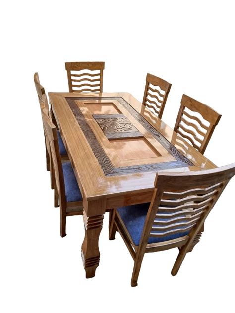 Glass Top Teak Wood Dining Table Set at Rs 22500/set in Ghaziabad | ID: 2853324134073