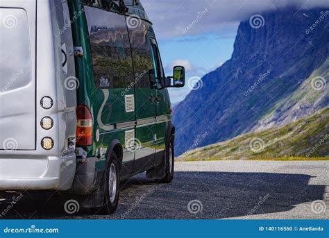 Camper car on roadside stock photo. Image of norway - 140116560