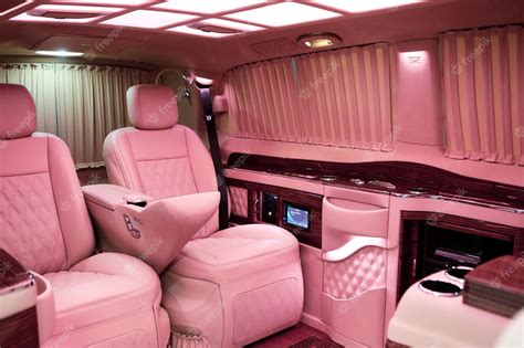 Premium Photo | Luxury modern pink car interior