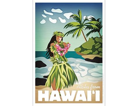 Hawaiian Hula Girl aloha From Hawaii Poster - Etsy