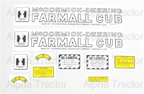 Farmall Cub Decal Set - R2565