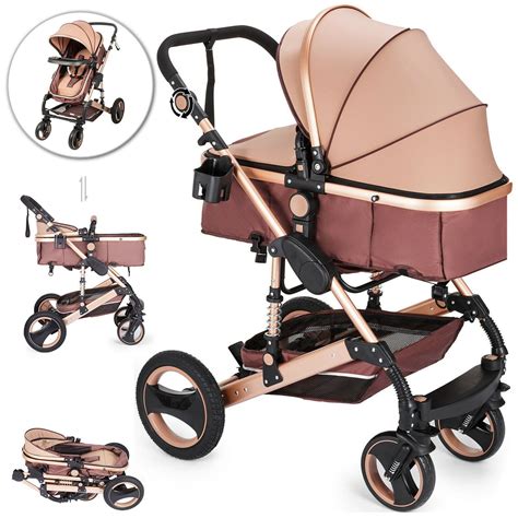 Luxury Baby Stroller 3 in 1 Newborn Pram Foldable Infant Pushchair Bassinet Car https://uxshops ...