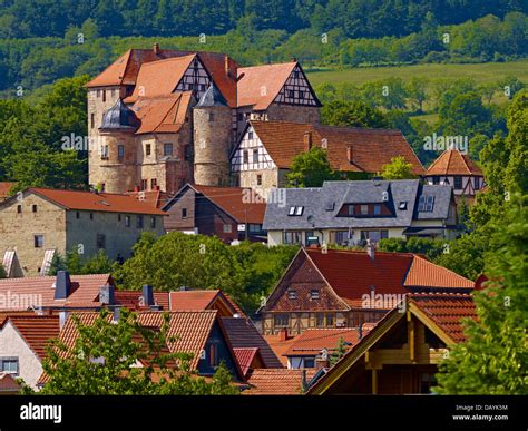 Castle in Kuehndorf at the foot of Dolmar mountain, Thuringia, Germany Stock Photo - Alamy