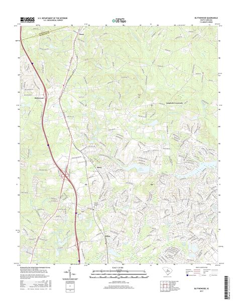 MyTopo Blythewood, South Carolina USGS Quad Topo Map