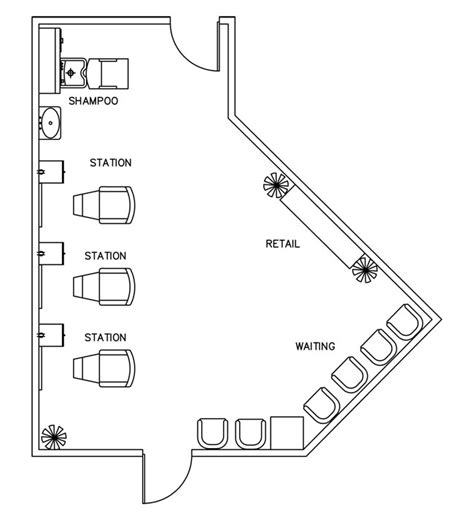 Small Barber Shop Design Layout - 484 Square Foot- Official Site