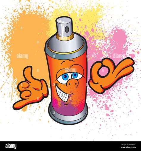 Graffiti spray. Spray paint with a human face. Spray Cartoon Stock Vector Image & Art - Alamy